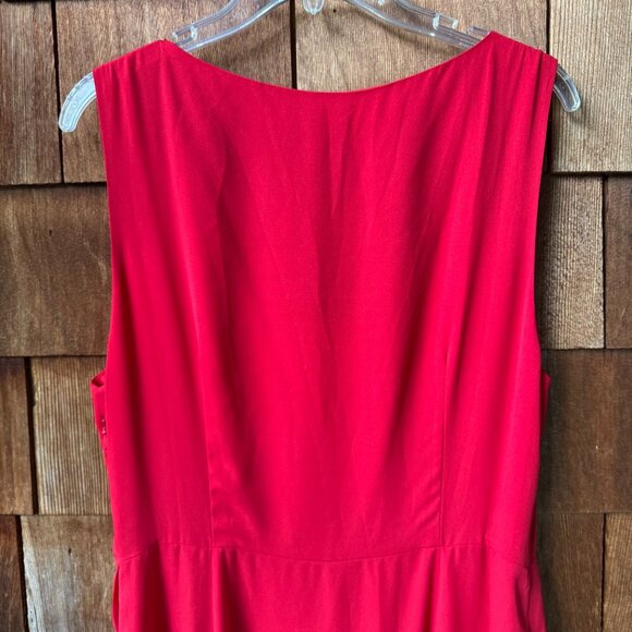 Prabal Gurung Cherry Red Ruffled Cocktail Sheath Midi Dress in Women's 14 - Picture 8 of 10